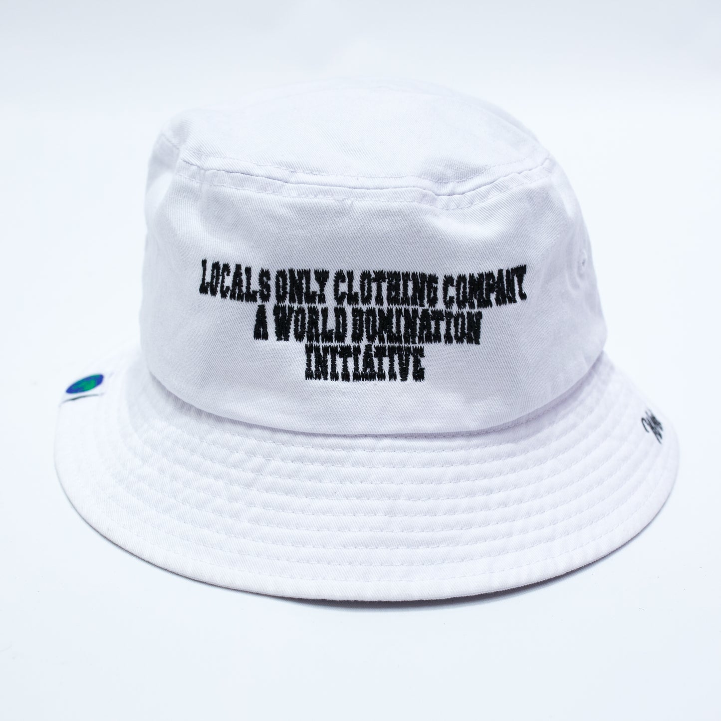 "LOCALS" Bucket Hat (White/Black)