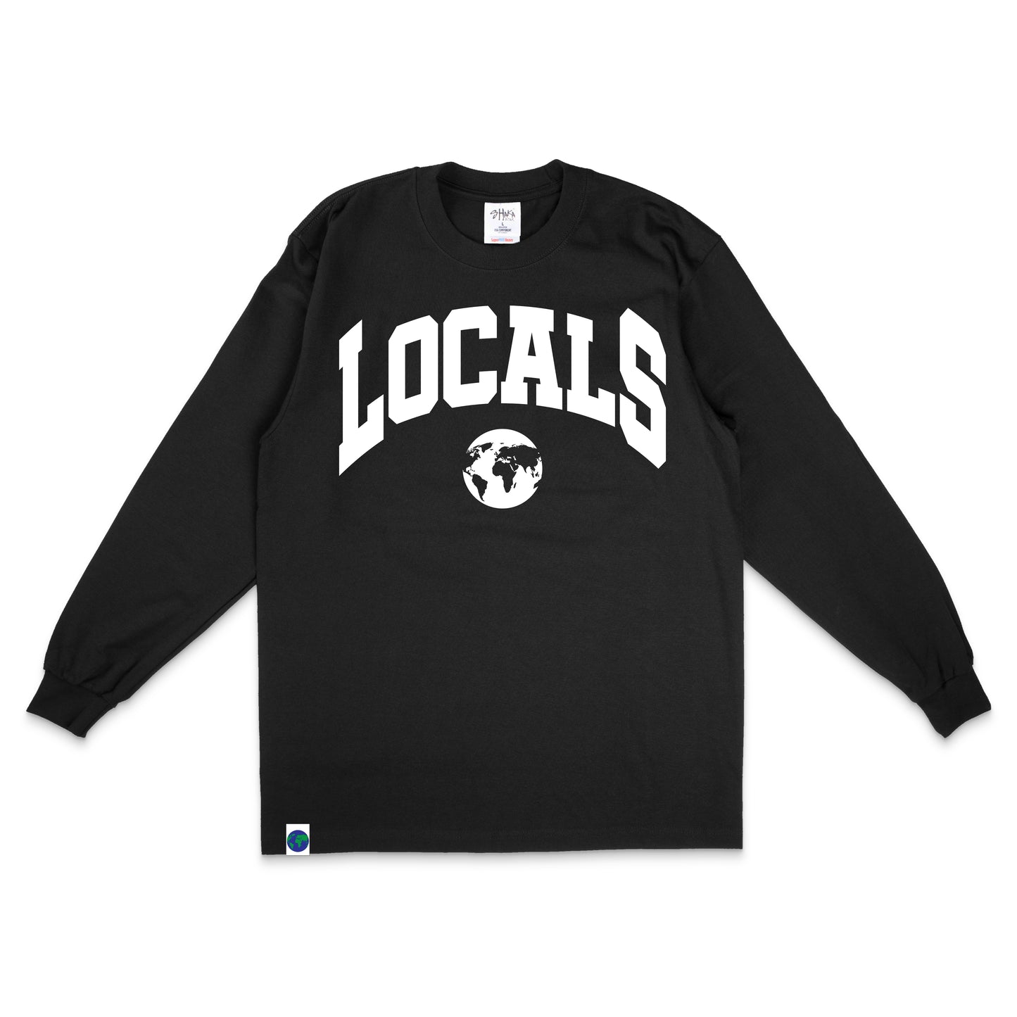 "LOCALS" Long Sleeve GLOW IN THE DARK Tee (Black/White)