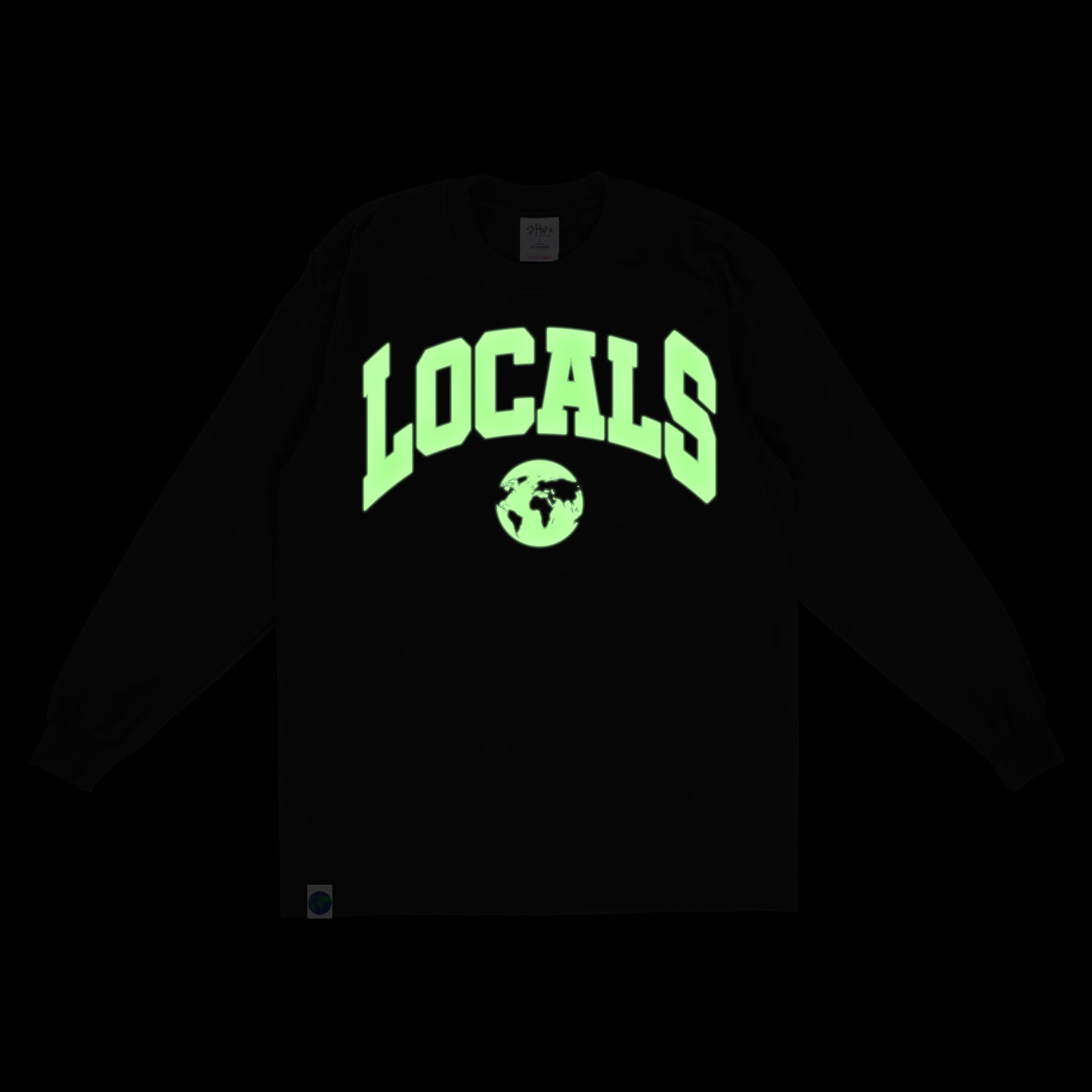 "LOCALS" Long Sleeve GLOW IN THE DARK Tee (Black/White)